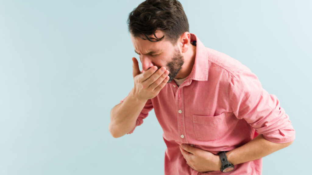 nauseous man detoxing