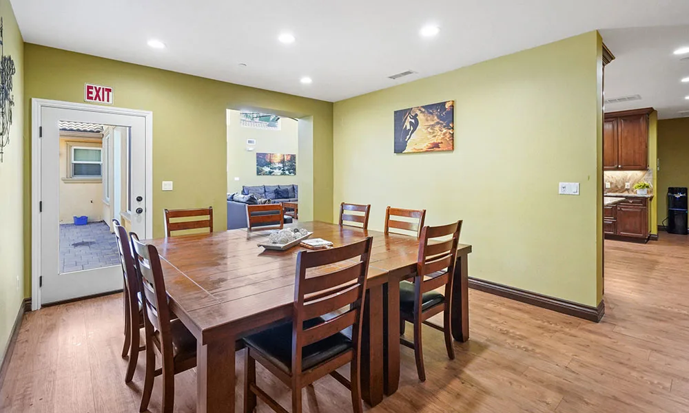 Male Sober Living Dining Room