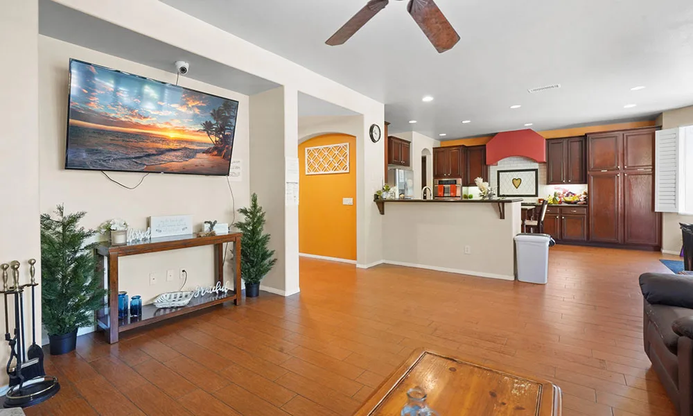 Female Sober Living Kitchen & Living Room